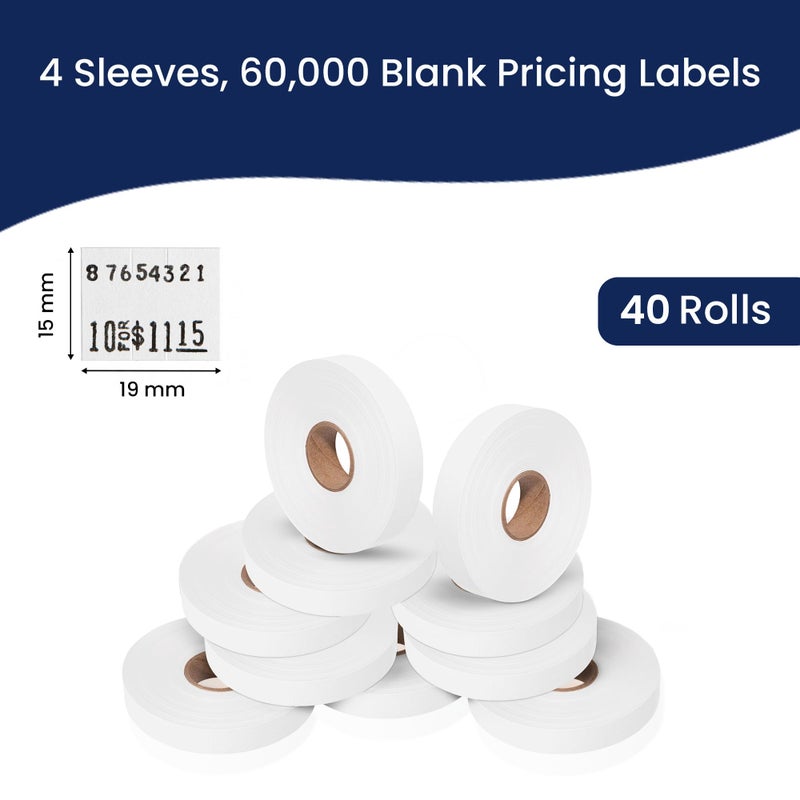 Perco White Pricing Labels for Monarch 1115 Price Gun, 4 Sleeves - 60,000 Price Marking Labels - Image 3